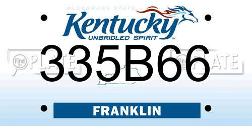 335B66 Kentucky License Plate