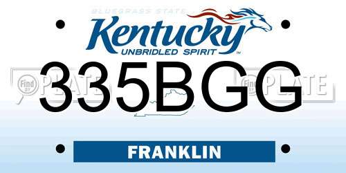 335BGG Kentucky License Plate