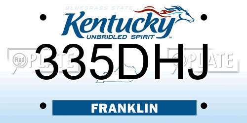 335DHJ Kentucky License Plate