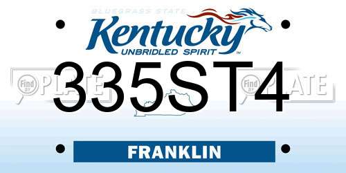 335ST4 Kentucky License Plate