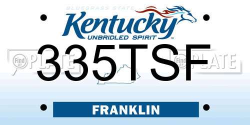 335TSF Kentucky License Plate
