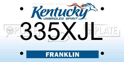 335XJL Kentucky License Plate
