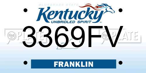 3369FV Kentucky License Plate