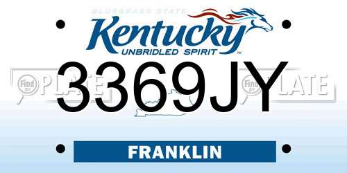 3369JY Kentucky License Plate
