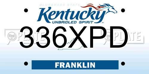 336XPD Kentucky License Plate