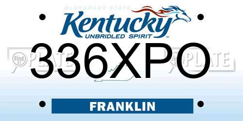 336XPO Kentucky License Plate
