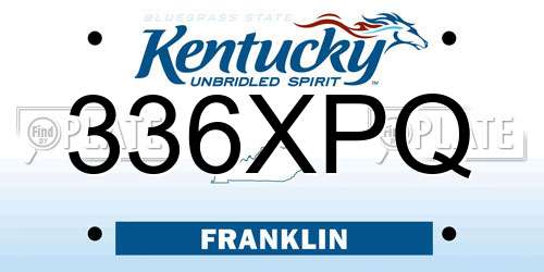 336XPQ Kentucky License Plate