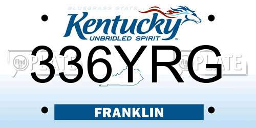 336YRG Kentucky License Plate