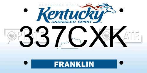 337CXK Kentucky License Plate