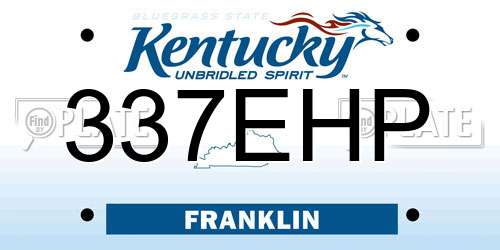 337EHP Kentucky License Plate