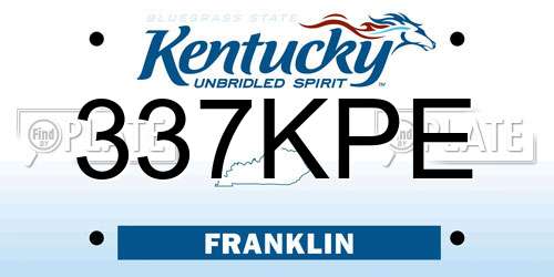 337KPE Kentucky License Plate