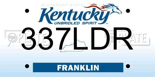 337LDR Kentucky License Plate