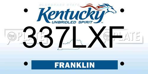 337LXF Kentucky License Plate