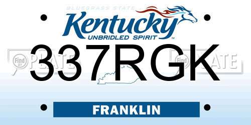 337RGK Kentucky License Plate