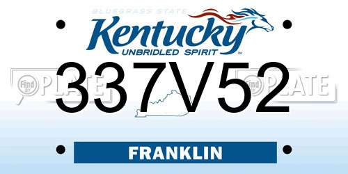 337V52 Kentucky License Plate