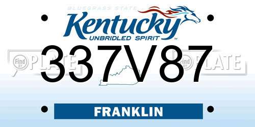 337V87 Kentucky License Plate