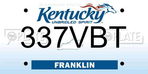 337VBT Kentucky License Plate