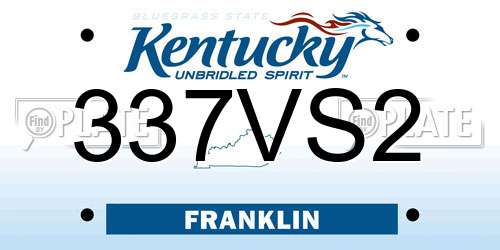 337VS2 Kentucky License Plate
