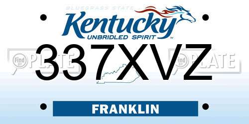 337XVZ Kentucky License Plate