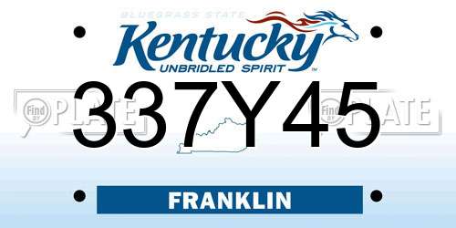 337Y45 Kentucky License Plate
