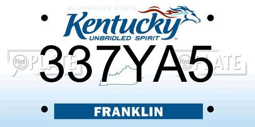 337YA5 Kentucky License Plate