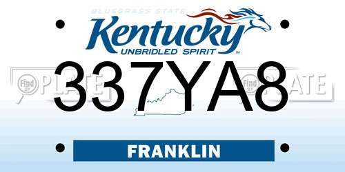 337YA8 Kentucky License Plate
