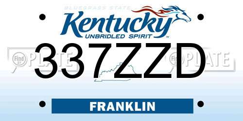 337ZZD Kentucky License Plate