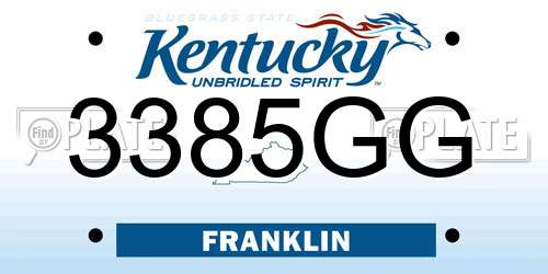 3385GG Kentucky License Plate