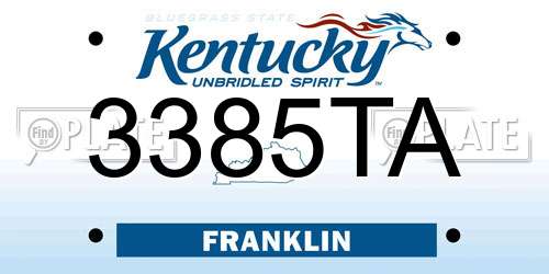 3385TA Kentucky License Plate