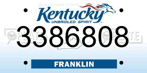 3386808 Kentucky License Plate
