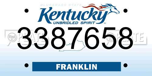 3387658 Kentucky License Plate