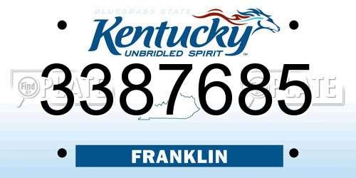 3387685 Kentucky License Plate