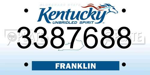 3387688 Kentucky License Plate