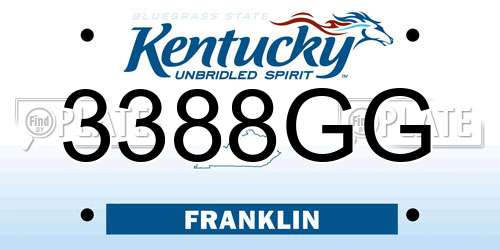 3388GG Kentucky License Plate
