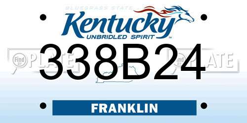 338B24 Kentucky License Plate