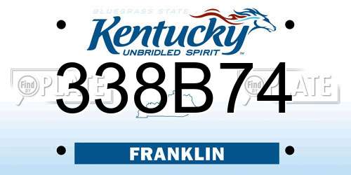 338B74 Kentucky License Plate