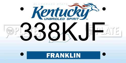 338KJF Kentucky License Plate