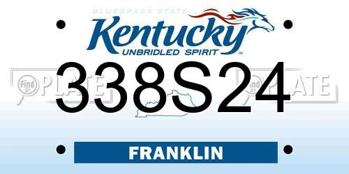 338S24 Kentucky License Plate