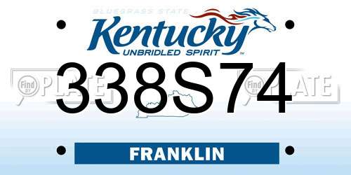 338S74 Kentucky License Plate