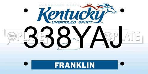 338YAJ Kentucky License Plate