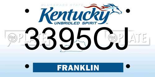 3395CJ Kentucky License Plate