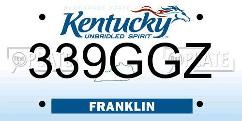 339GGZ Kentucky License Plate
