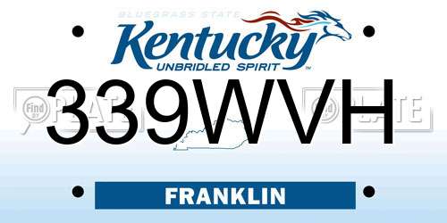 339WVH Kentucky License Plate