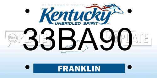 33BA90 Kentucky License Plate