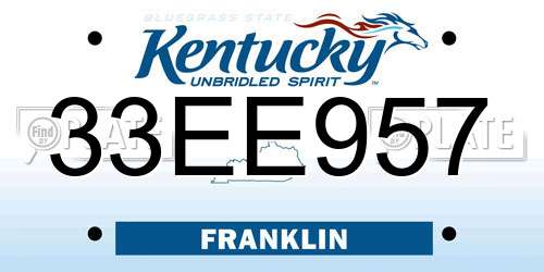 33EE957 Kentucky License Plate