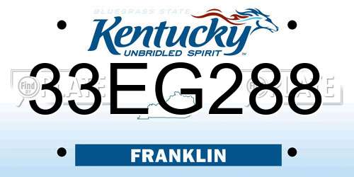 33EG288 Kentucky License Plate