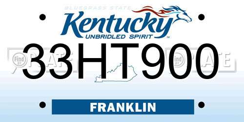33HT900 Kentucky License Plate
