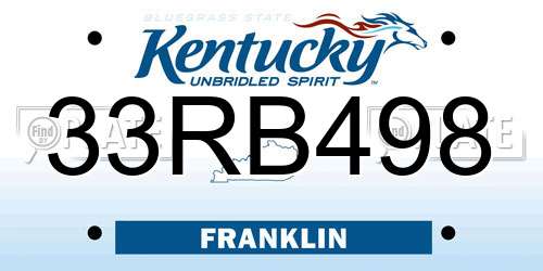 33RB498 Kentucky License Plate