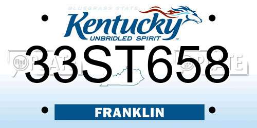 33ST658 Kentucky License Plate