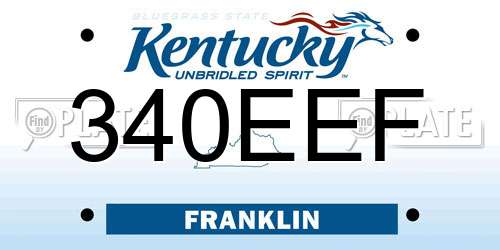 340EEF Kentucky License Plate